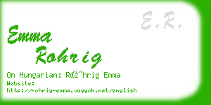 emma rohrig business card